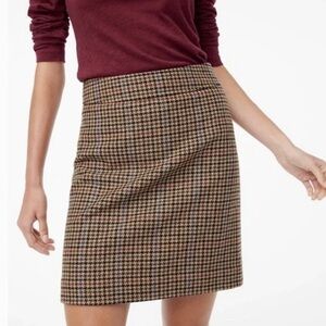 J. Crew Plaid Houndstooth Wool Women’s High Waist Academia Pencil Skirt Sz 4